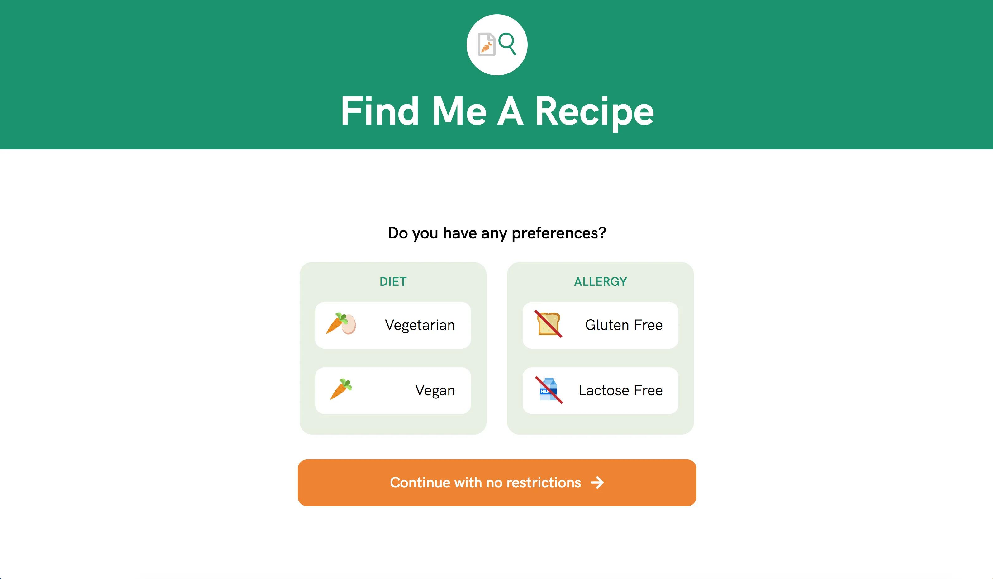 Find Me A Recipe screenshot 1